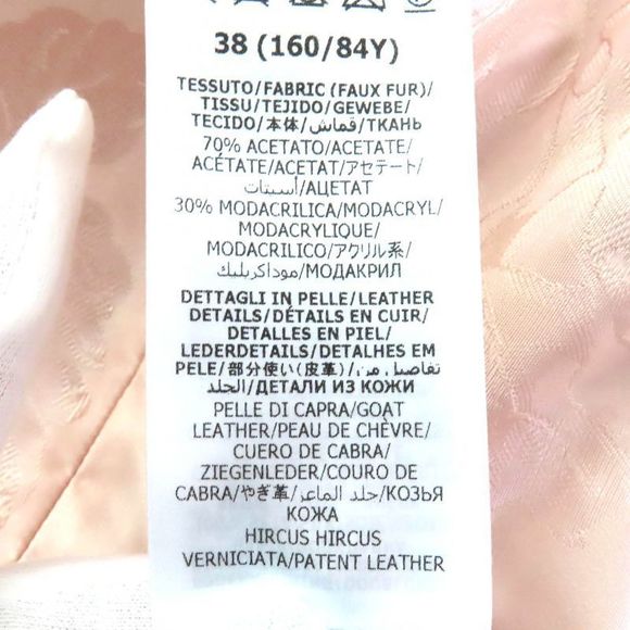 Gucci 22AW 708505 Leather Use Eco-fur Long Coat 100% Silk Lining Beige Red 38 - Picture 9 of 14